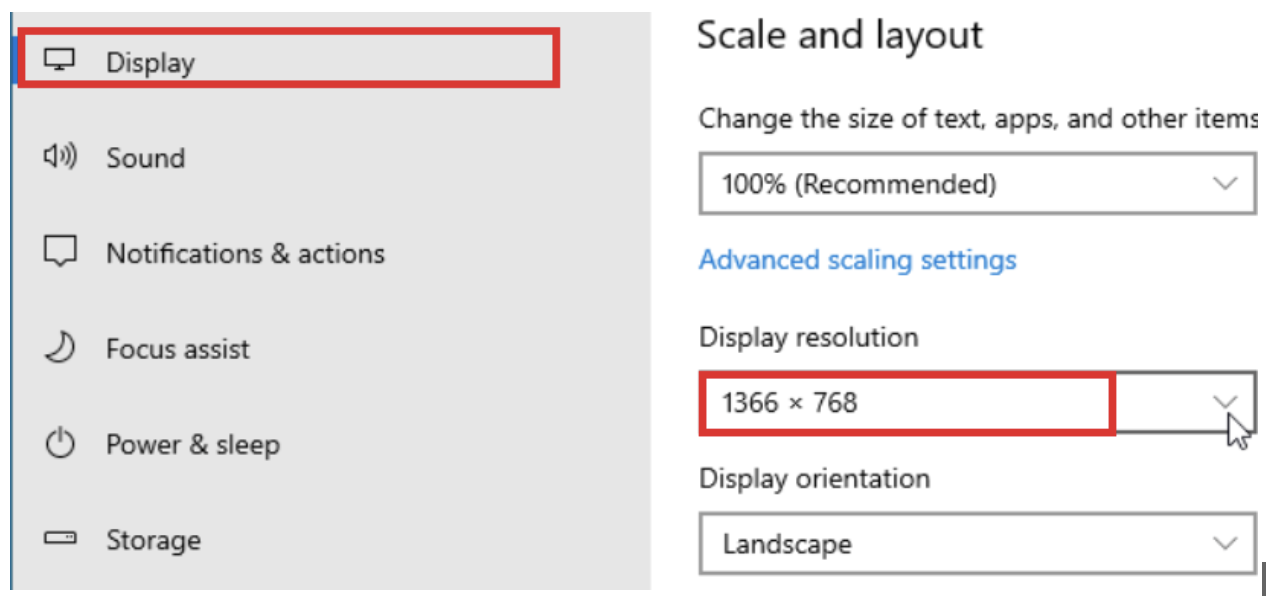 Scroll down to Scale and layout and click Display resolution. Choose an option from the list displayed